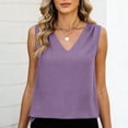 thumbnail image 4 of Women Summer Casual Vest Tank Tops Loose Fit V Neck Sleeveless Tshirt Top Purple M, 4 of 6