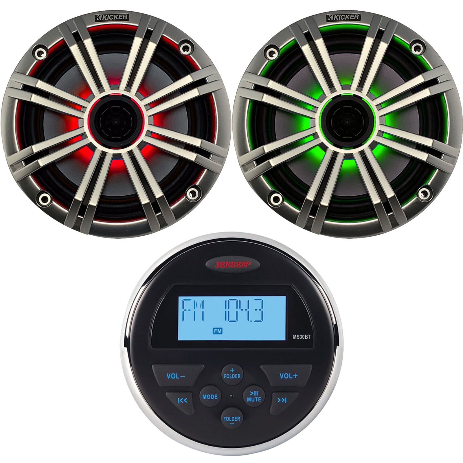 Jensen Mechless Compact Bluetooth USB Marine Boat ATV Motorcycle 