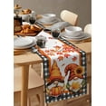 thumbnail image 3 of Thanksgiving Gnomes Pumpkins Burlap Cotton Table Runner 13x36 Inches Short, Fall Sunflowers Maple Retro Plaid Farmhouse Table Runners, Outdoor Dining Tablecloths Decor for Baby Shower/Party/Wedding, 3 of 6