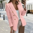 thumbnail image 2 of Gyexs Tweed Blazers for Women Plus Size Casual Long Sleeve Double Open Front Blazer Jackets Work Tops, RD2, Size XS, 2 of 7