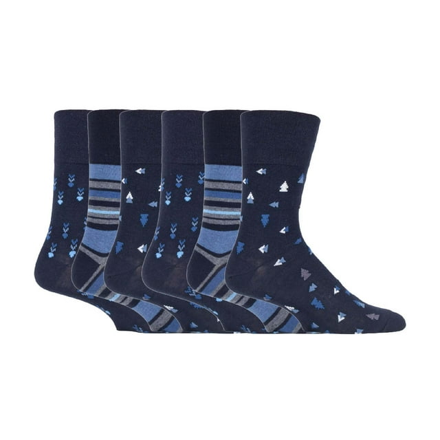 Gentle Grip - 6 Pairs Mens Gentle Grip Non Elastic Socks