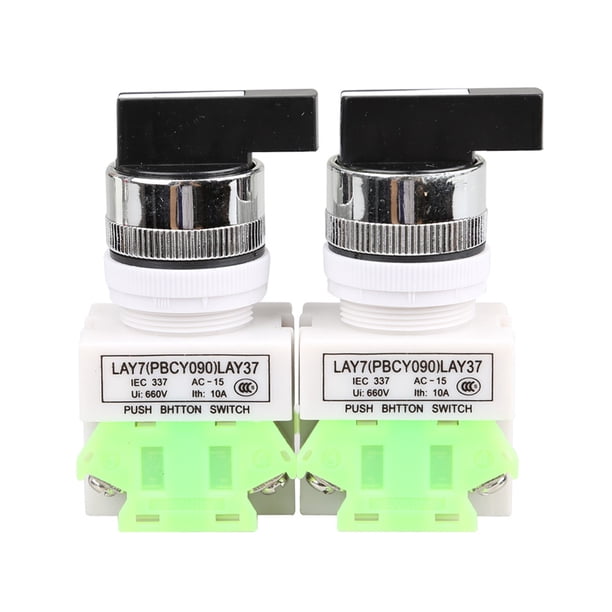 Interruptor Selector giratorio de tres posiciones ON/OFF/ON encendido LAY37 2 uds