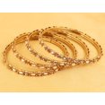 thumbnail image 3 of NEW! Sunsoul By Touchstone "Golden Bangle Collection" Indian Bollywood Classy Mughal Era Inspired Kundan Filigree Designer Jewelry Bangle Bracelets. Set of 4 In Antique Gold Tone For Women., 3 of 3