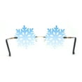thumbnail image 4 of Die Cut Snow Flake Shape Rimless Retro Round Sunglasses Gold Blue, 4 of 4