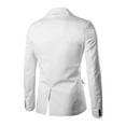 thumbnail image 3 of INSPIRE CHIC Men's Suit Jacket Notched Lapel Long Sleeve Single Vent Back One-Button Blazer 34 White, 3 of 7