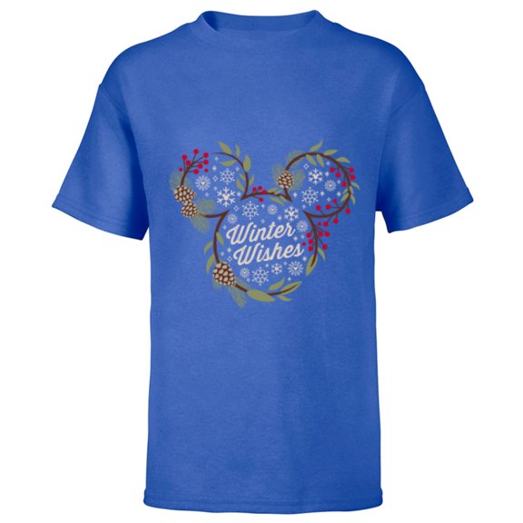 Disney Mickey Mouse Winter Wishes - Short Sleeve T-Shirt for Kids - Customized-Royal
