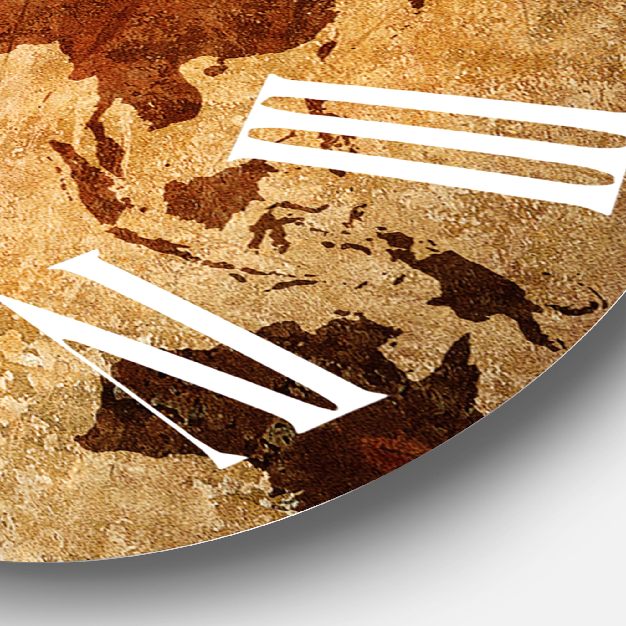 Designart 'Ancient Map Of The World Xi' Vintage Wall Clock