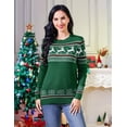 thumbnail image 7 of Women's Ugly Christmas Cardigans Button Down Open Front Knit Pullover Holiday Vacation Long Sleeve Cardigan Sweaters, Green, L, 7 of 7