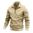 thumbnail image 6 of Men's Lightweight Bomber Jacket Windbreaker Casual Fall Spring Outdoor Coat Full Zip up Jackets Long Sleeve Outdoor Baseball Golf Sports Coats, 6 of 6