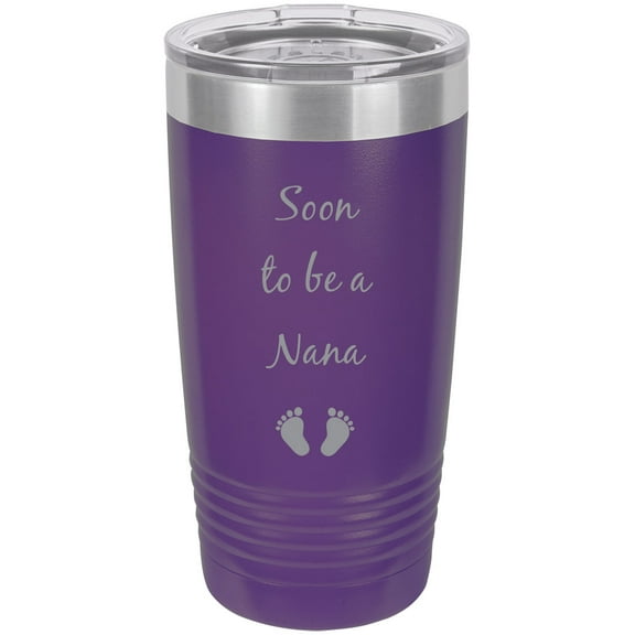 Soon to be a Nana Stainless Steel Engraved Insulated Tumbler 20 Oz Travel Coffee Mug, Purple
