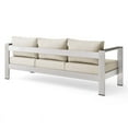 thumbnail image 5 of Modway Shore Outdoor Patio Aluminum and Fabric Sofa in Silver/Beige, 5 of 11