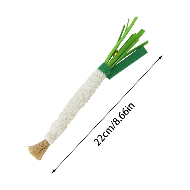 Cat Teething Toys Scallion Shape Biting Toys For Cats Interactive Pet Accessories For Teeth Cleaning Training Relaxing And Playing