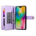 thumbnail image 4 of Crossbody for iPhone 12 Pro Max Phone Case Wallet with Card Slots Zipper Pocket, PU Leather Magnetic Shoulder Strap Purse Cover with Flip Kickstand for iPhone 12 Pro Max Women Girls, Purple, 4 of 10