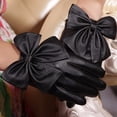 thumbnail image 4 of SPRING PARK Women Men Solid Bow Solid Color Knitted Warm Full Finger Touch Screen Gloves Mittens, 4 of 7