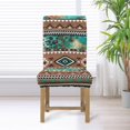 thumbnail image 3 of COEQINE Stretch Dining Chair Covers Set of 6, Machine Washable Universal Polyester Spandex Parsons Chair Slipcovers for Party Dining Room Home Decor, American Tribal Leopard Print Brown Green, 3 of 7