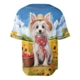 thumbnail image 2 of Vintage Chinese Crested Says Hello Mother's Day Summer Sunflower Field All Over Print 3D Baseball Shirt Dog Lover Softball Sport - 12005, 2 of 6