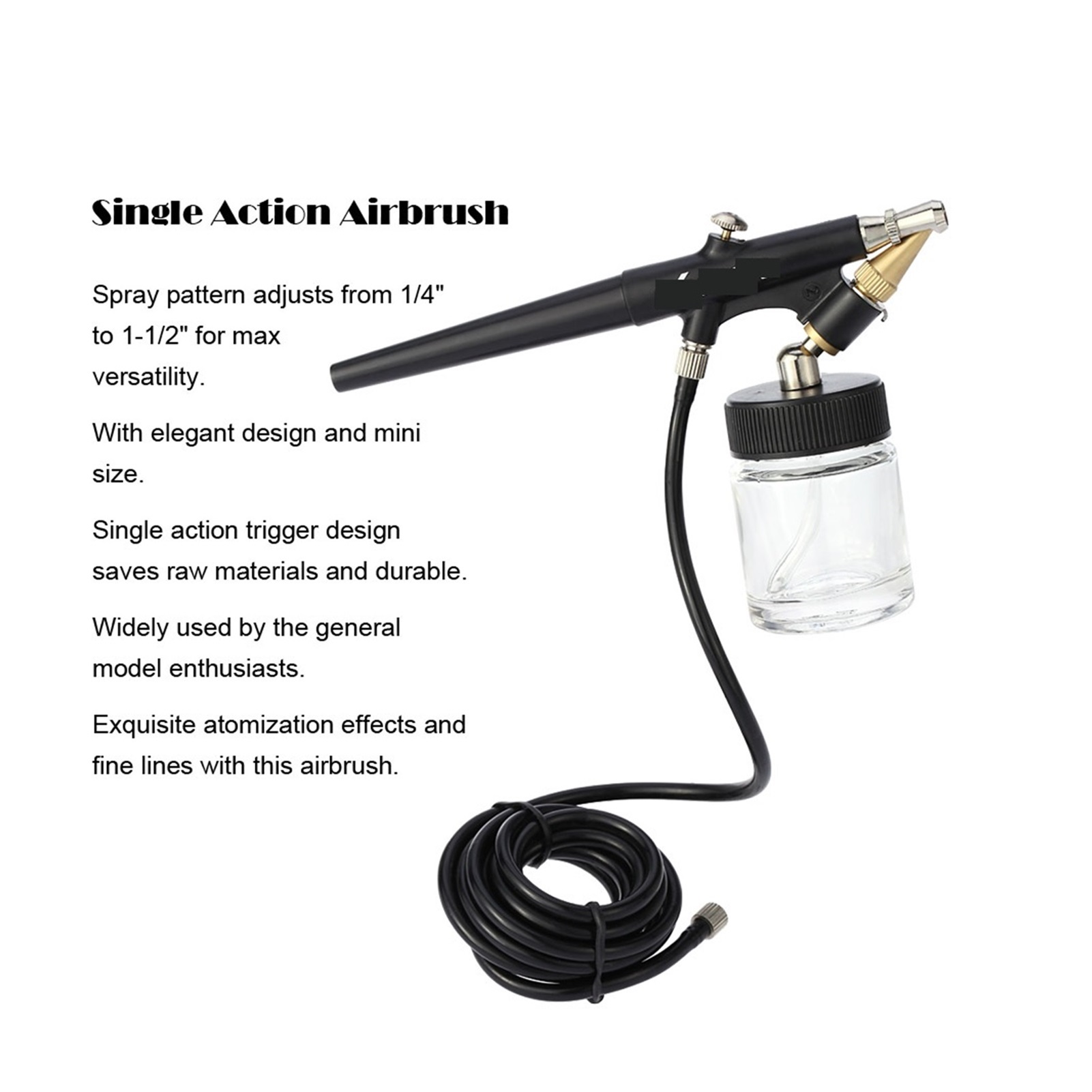 Mini Airbrush Compressor Kit Siphon Feed Single Action AirBrush Paint Spray Gun Sandblaster For Body Makeup Tattoo Car Manicure ,Versatile applications