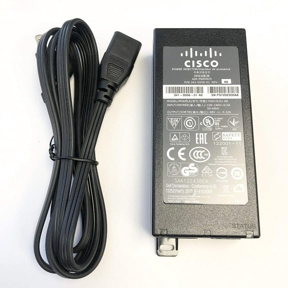 48V AC/DC Adapter for C-i-s-c-o AIR-PWRINJ5 FA015LS1-00 341-0556-01 PoE Injector Aironet AP 1040 1140 1260 1262 1600 2600 3500 3502 3600 3602 3702 1602e 1602i Access Point Power Supply