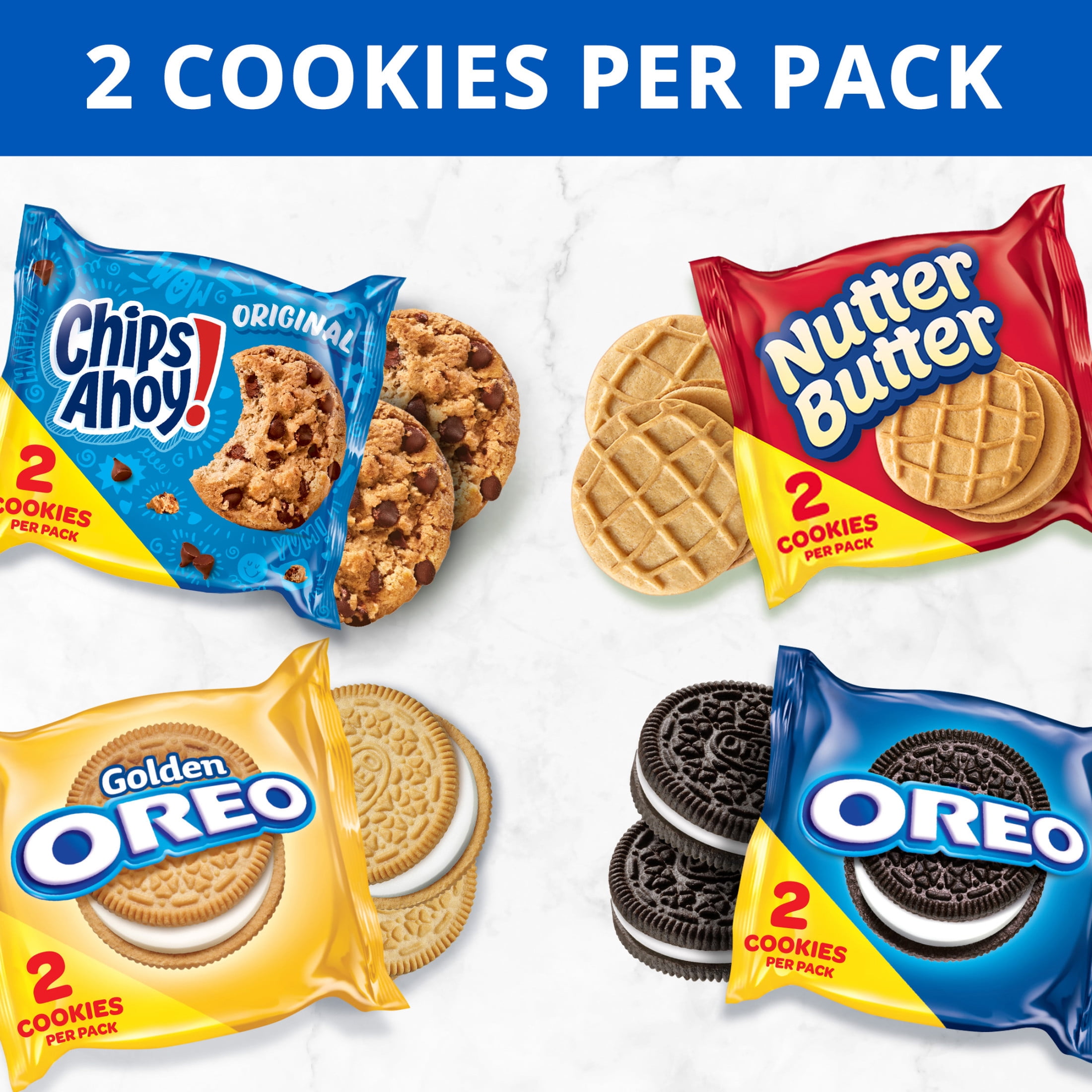 OREO Original, OREO Golden, CHIPS AHOY! & Nutter Butter Cookie Variety Pack, 56 ct Snack Packs