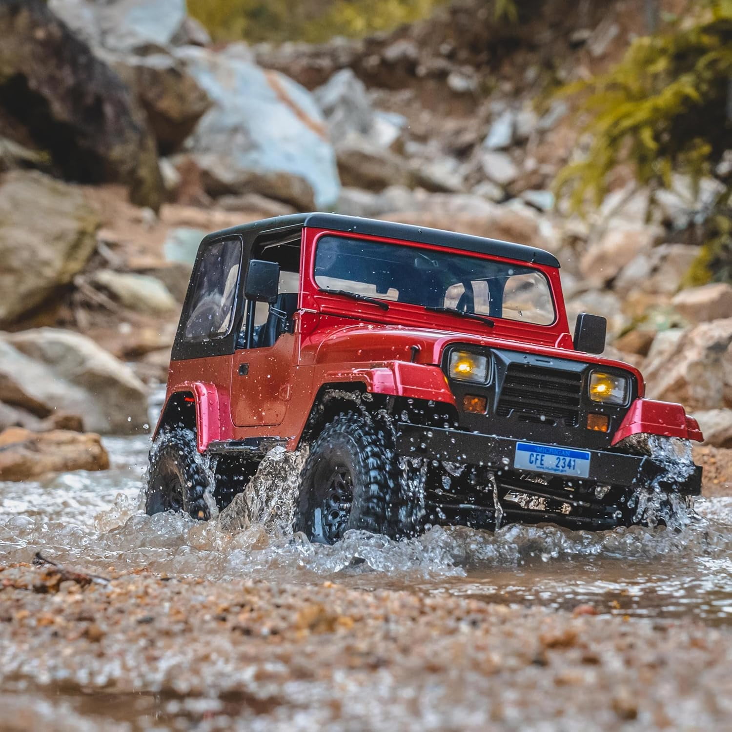 Rochobby Mashigan 1/10 RC Crawler, RC Rock Crawler Removable Details 15km/h, Remote Control Cars with Full Car Ball Bearing for Adults Need to Complete with Battery