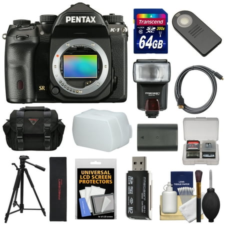 Pentax K-1 Mark II Full Frame Wi-Fi Digital SLR Camera Body with 64GB Card + Battery + Flash + Tripod + Cases + (Best Pentax 35mm Camera)