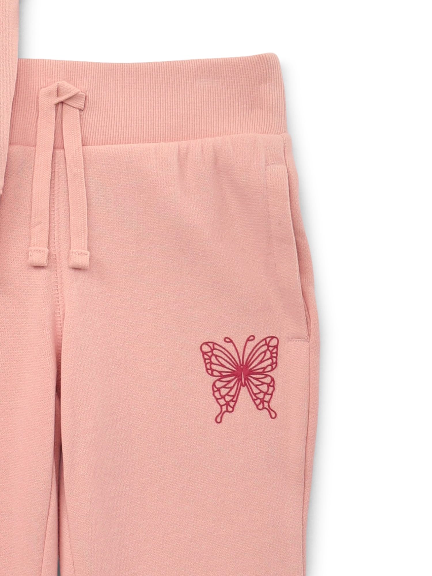 Wonder Nation Girls Graphic Hoodie and Flare Pants Fleece Set, 2-Piece, Sizes 4-18 & Plus