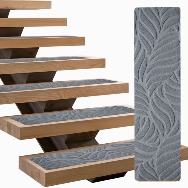 Birdeem Non-Slip Stair Treads with Self-Adhesive Backing, Easy Install Washable Step Pads for Home Safety