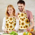 thumbnail image 3 of Beige Sunflower Pattern Apron-Garden Aprons for Women with Pockets-Cotton Linen Waterproof Kitchen Cooking Gardening Aprons Adjustable for Kitchen,Cooking,BBQ and Salon 33x27 Inch, 3 of 7