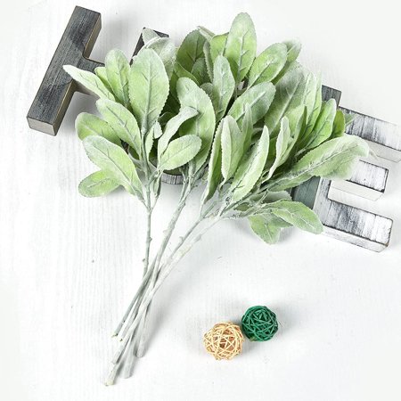 Lambs Ear Spray Artificial Greenery Sage Grey Green Flowers Foliage Leaves Stems