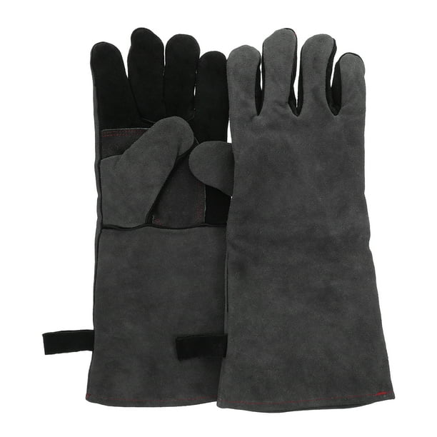 1 par de guantes de cuero para asar a la parrilla, resistentes al calor, resistentes al calor, para cocinar, profesionales.