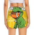 thumbnail image 2 of Lsque T-Rex Playing Football Printed Women's Running Shorts with Liner Pockets,Elastic Quick Dry Workout Athletic Gym Yoga Shorts,Womens High Waist Shorts-Large, 2 of 9