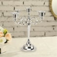 thumbnail image 4 of 5 Arms Candelabra, Metal Taper Candle Stand Candlestick Holder for Home  Dinning Table Centerpiece, 4 of 7