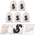 thumbnail image 4 of 5pcs Jewelry Pouches Canvas Gift Packaging Bags Drawstring Dollar Sign Gift Containers, 4 of 8