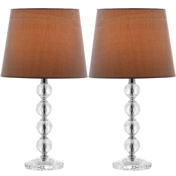 SAFAVIEH Nola 16 in. H Stacked Crystal Ball Table Lamp, Grey, Set of 2