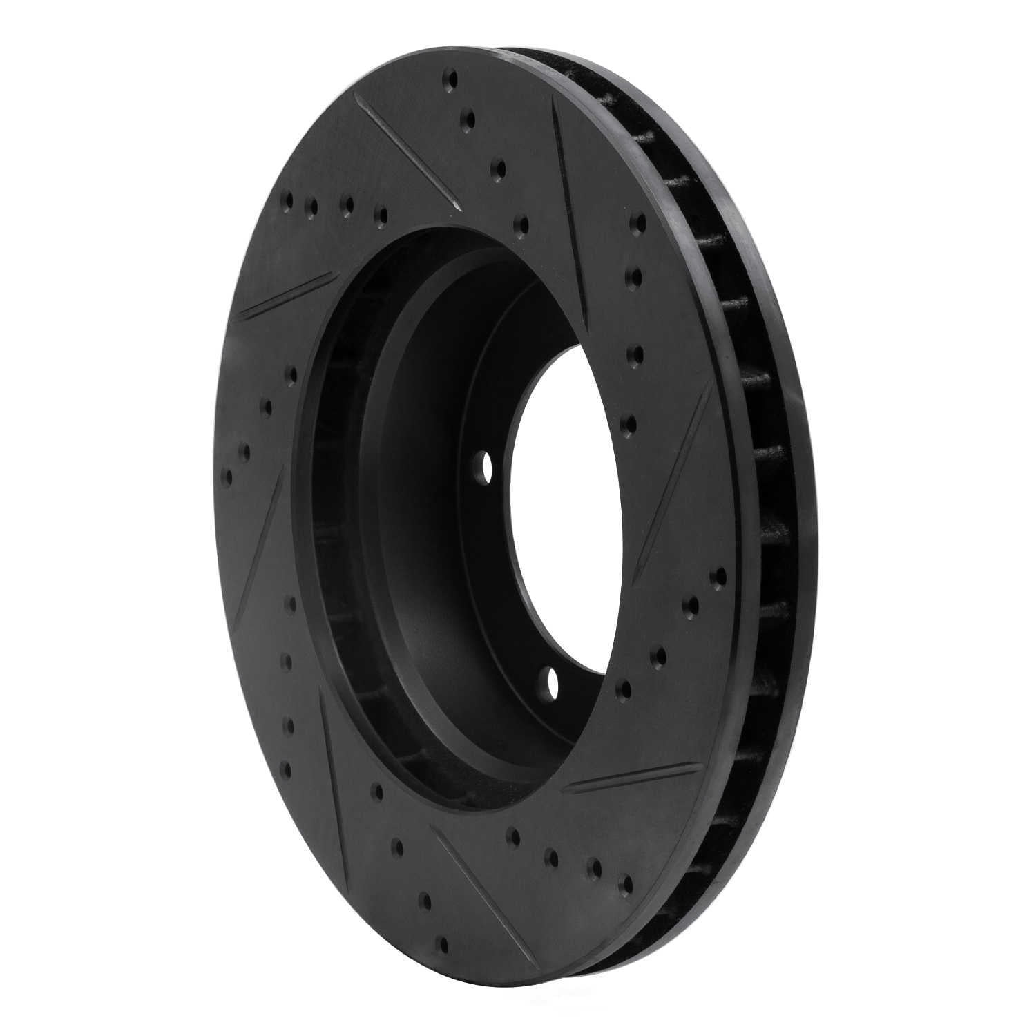 Dynamic Friction Company 633-76112L DFC Brake Rotor - Drilled And Slotted - Black