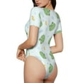 thumbnail image 4 of Uemuo Kawaii Frogs Pattern Women's One Piece Short Sleeve Swimsuit Rash Guard Surfing Modest Quick-drying Swimsuit Beach Essentials-Medium, 4 of 9