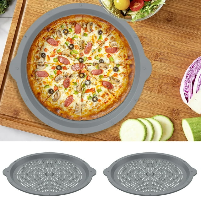 Wekvgz Pizza Pan 16 Inches Nonstick Pizza Tray for Oven Round Silicone Pizza Baking Pan with Holes Multipurpose Pizza Baking Tray for Home Kitchen Restaurant Outdoor Barbecue