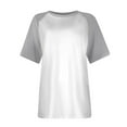 thumbnail image 4 of Woman Top Dress Tops for Women Business Casual, Women's 2025 Summer Tops Raglan Color Block Short Sleeve T Shirts Basic Crewneck Loose Casual Stretchy Tees Blouse, 4 of 5