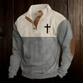 thumbnail image 1 of Chandail en Molleton Sans Capuche pour Hommes, chandail-Over pour Extérieur, Manches Longues, Col Rond, Doublé Doux, Thermique, pour Printemps Automne Hiver, Confort, 1 of 3