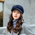 thumbnail image 6 of Cheers.US Beret Newsboy Hat Adjustable Women Cap Cabbie Beret Octagonal Cap Soft Woolen Beret for Women, 6 of 6