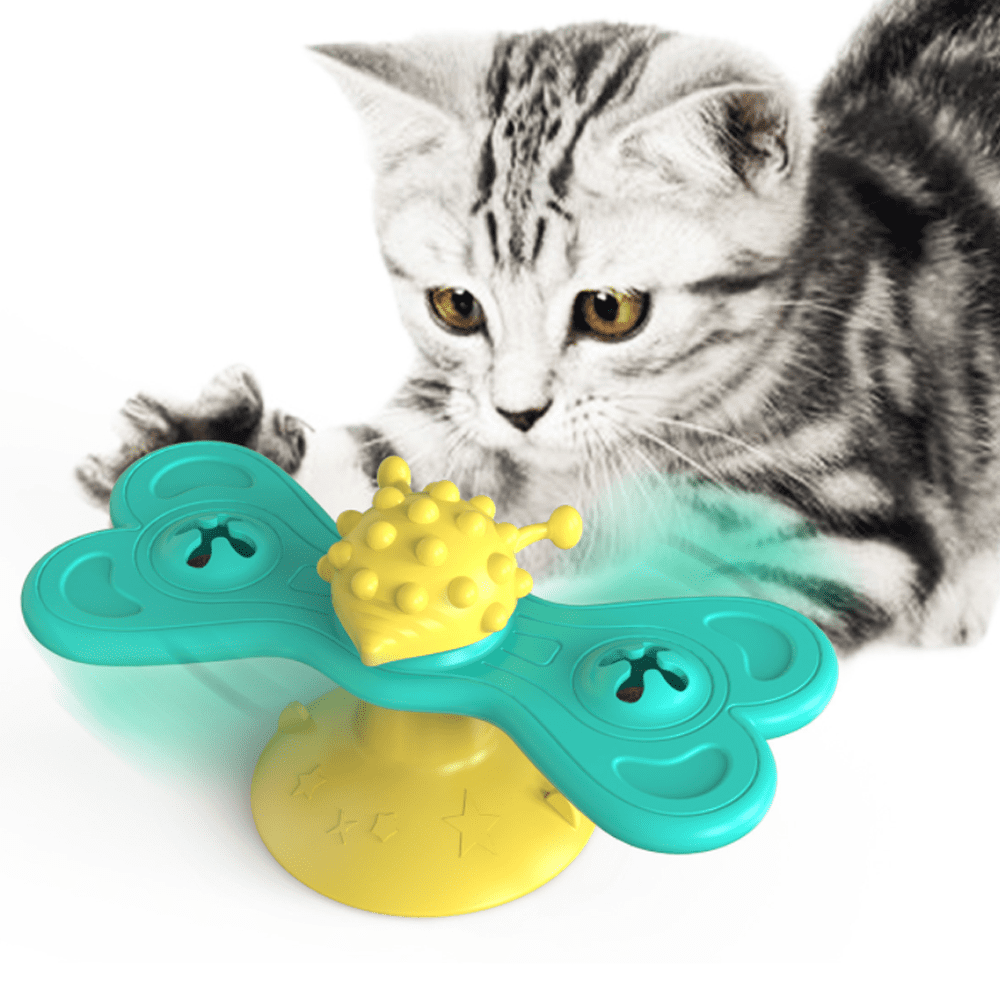 Chat Papillon Filature Moulin A Vent Chat Gratter Plateau Tournant Jouet Chat Jouet Brosse A Dents Bleu Ventilateur Lame Walmart Canada