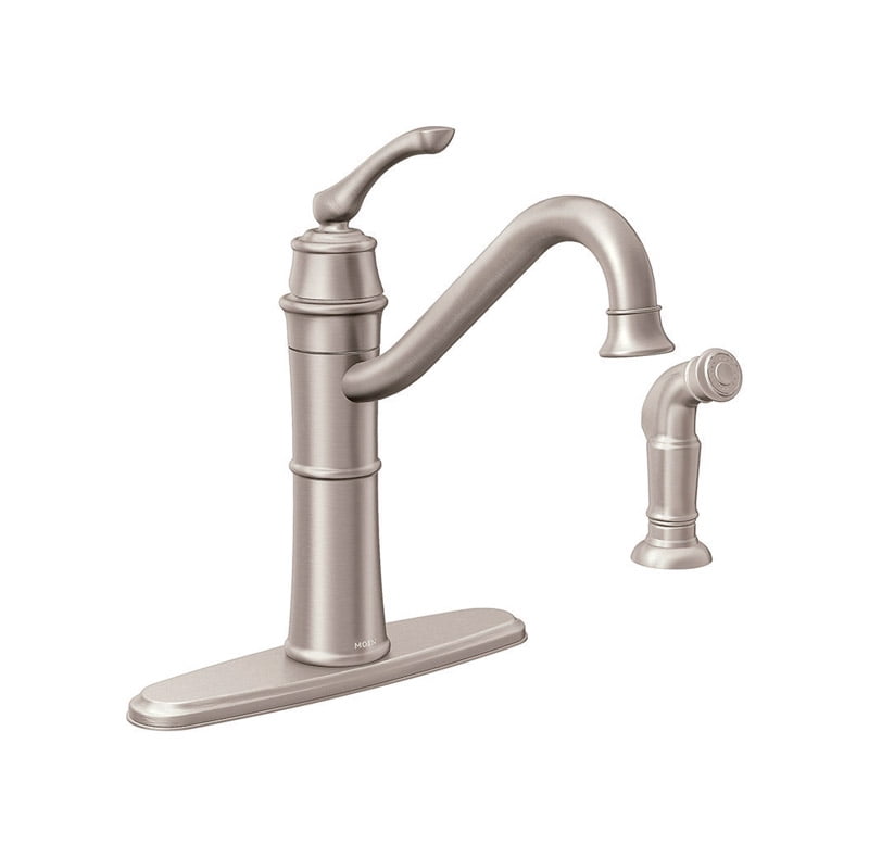 Moen Wetherly One Handle High Arc Kitchen Faucet with Deck Mount Side