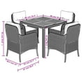thumbnail image 4 of vidaXL 5 Piece Garden Dining Set with Cushions Grey Poly Rattan, 4 of 4