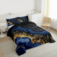 thumbnail image 3 of jejeloiu Modern Fluid Artwork Bedding Comforter Set,Marble Pattern Twin Comforter Sets,Gold Sequin Print Bedding Set For Teens,Microfiber Bedroom Decor Reversible,2-Piece, 3 of 8