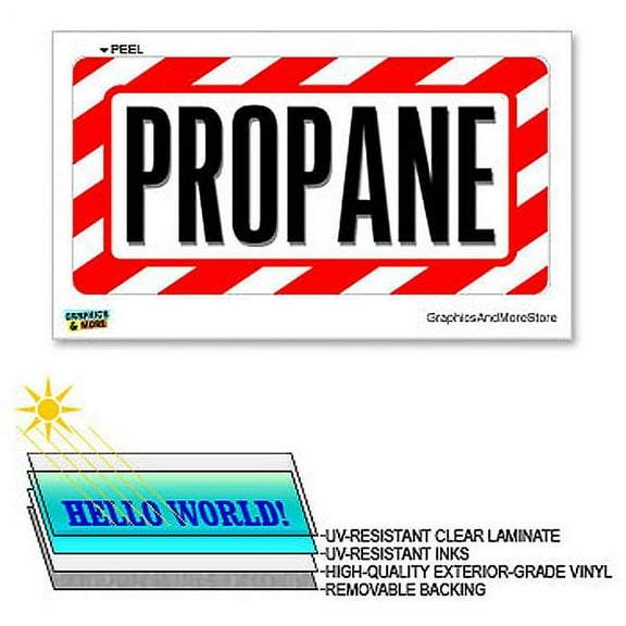 Propane Danger Warning - 12 in x 6 in - Laminated Sign Alert Warning Business Window Sticker