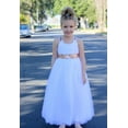 thumbnail image 5 of Ekidsbridal Cross Straps A-Line Tulle Flower Girl Dresses Baptism Communion Christening Gown for Toddlers 173 10, 5 of 6