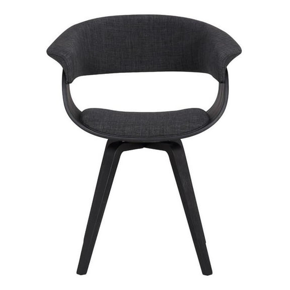 Hawthorne Collections 19"H Fabric Dining Chair in Black Brush and Charcoal