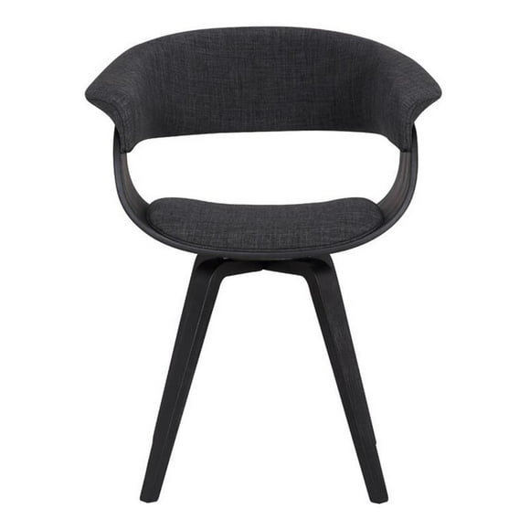 Armen Living Chaise de Salle à Manger d'Été Moderne en Tissu, Noir et Charbon (Ensemble de 2)