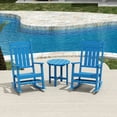 thumbnail image 6 of WestinTrends Malibu Classic 3 Piece Outdoor Rocking Chairs Set, All Weather Poly Lumber Adirondack Rocker Bistro Set Patio Deck Porch Chairs Set of 2 with Side Table, Pacific Blue, 6 of 7
