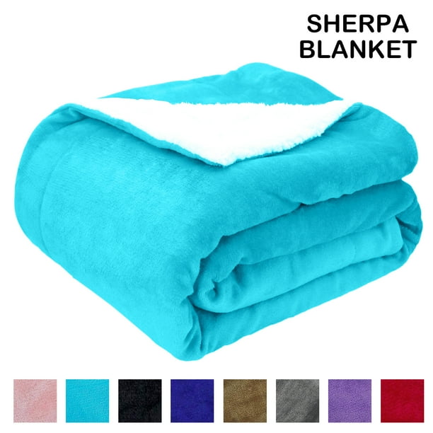 Sherpa Fleece Throw Blanket, Throw Size Soft Fuzzy Throw Blankets
